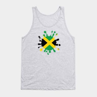 Jamaica National Flag Paint Splash Tank Top